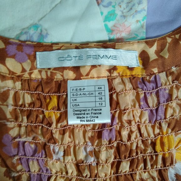 Cote Femme | Silk Sleeveless Blouse | Size 12 🦋 - Picture 2 of 7